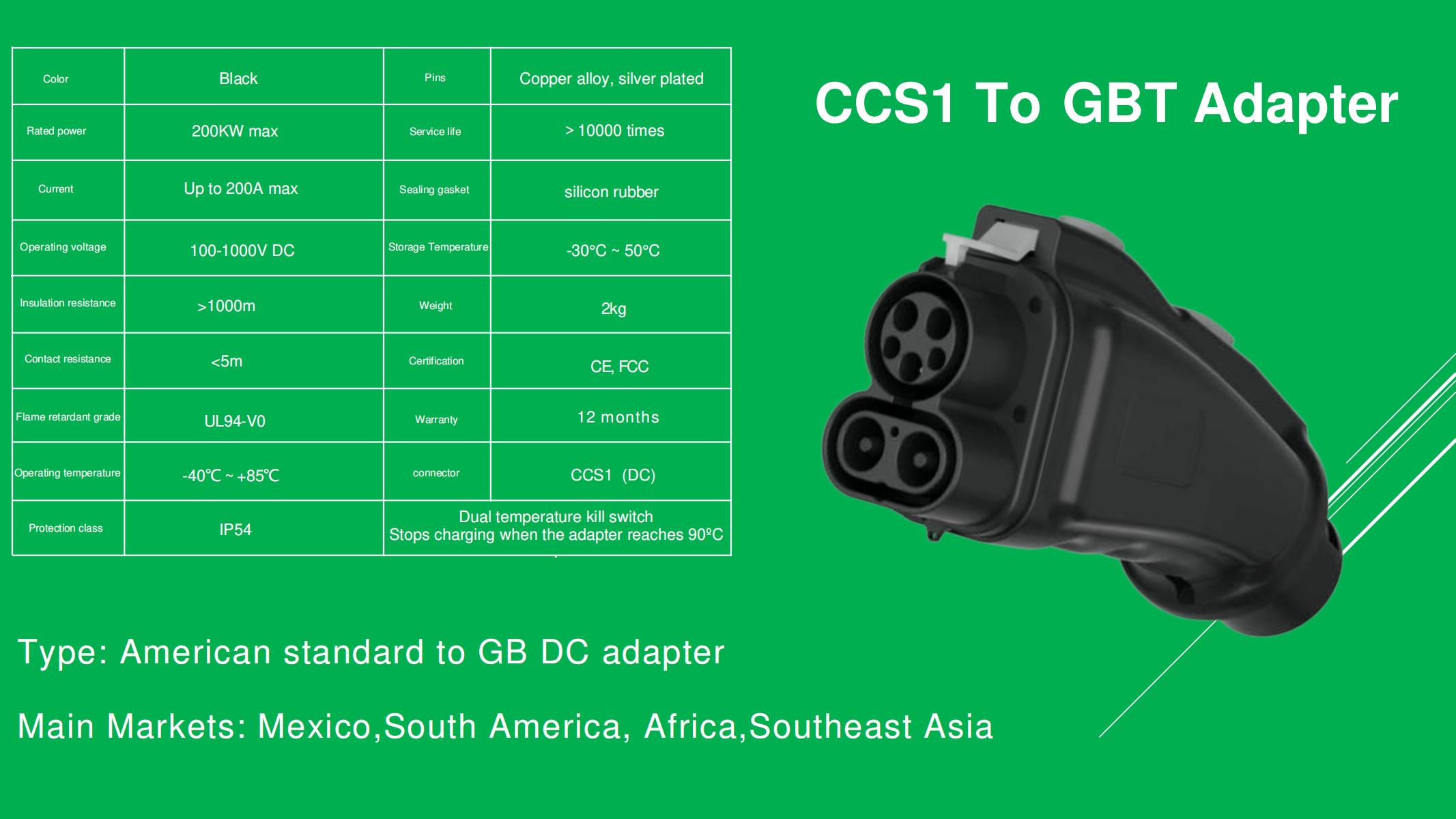 ev charger adapter ccs1 to GBT