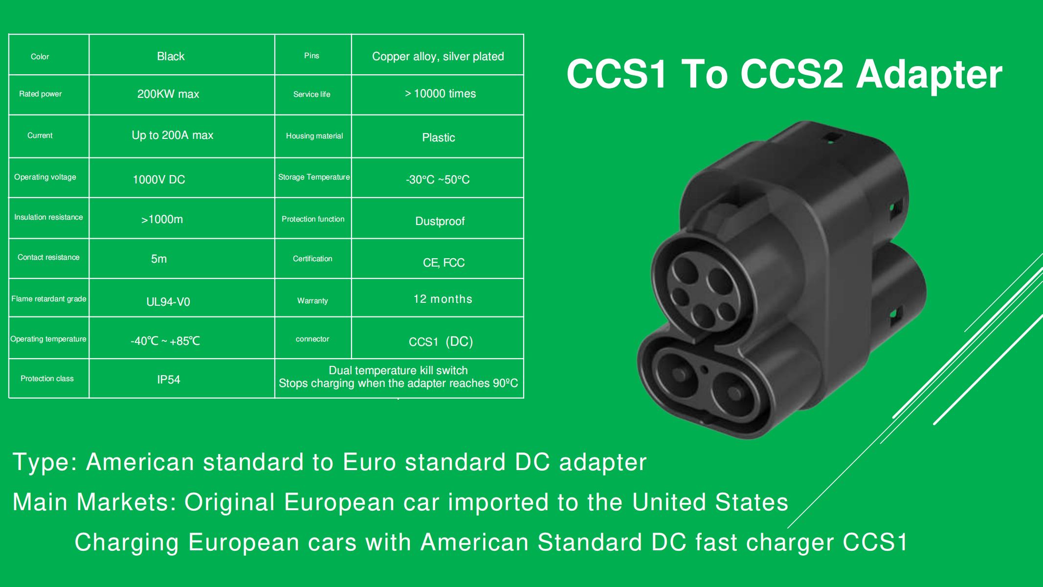 ev charger adapter ccs1 to TESLA