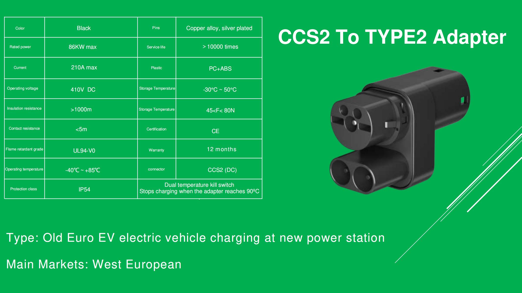 ev charger adapter ccs2 to TESLA